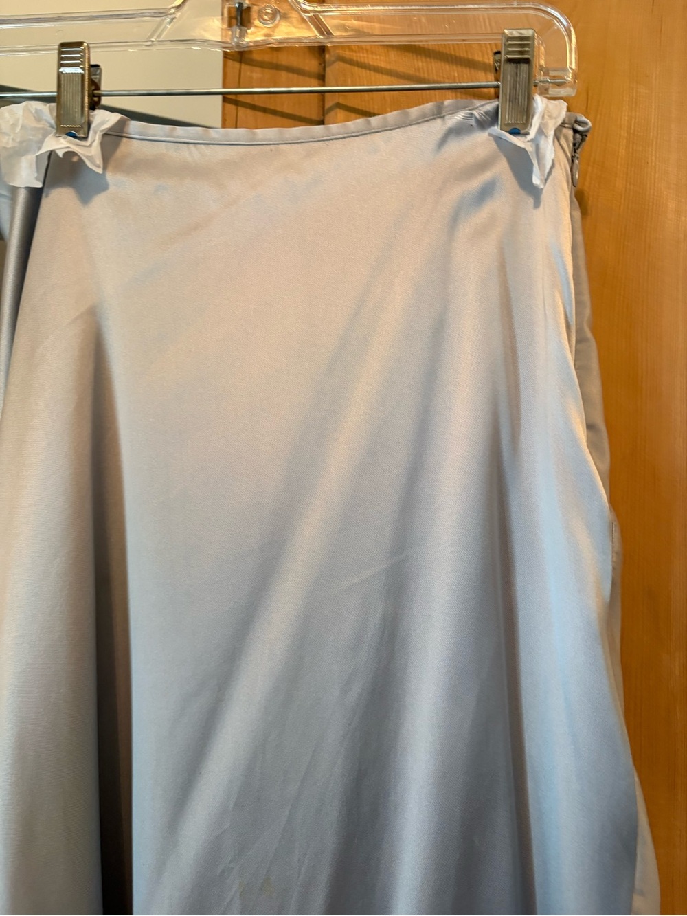 Calvin Klein Pale Silver Silk Satin Maxi Skirt - Picture 3 of 7